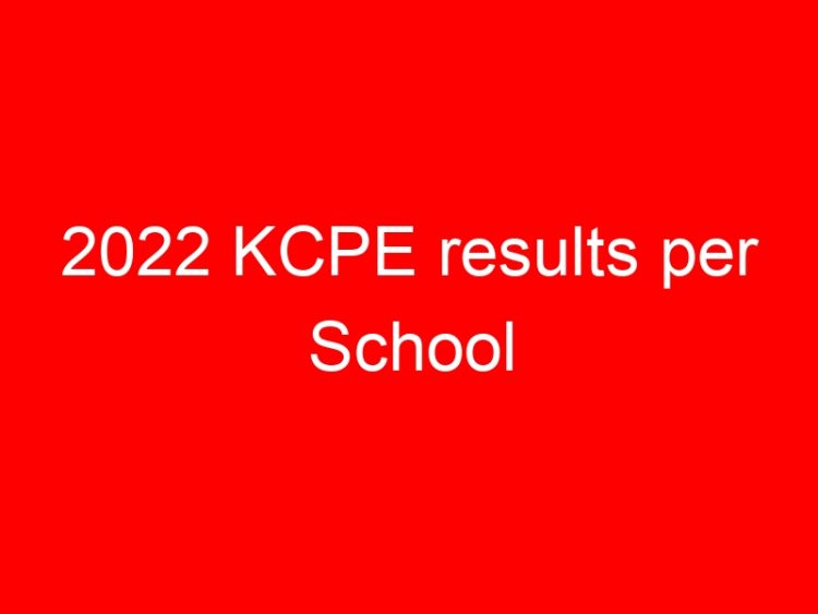 Read more about the article 2022 KCPE results per School