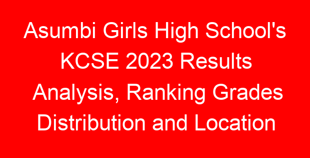 Asumbi Girls High School's KCSE 2023 Results Analysis, Ranking Grades Distribution and Location