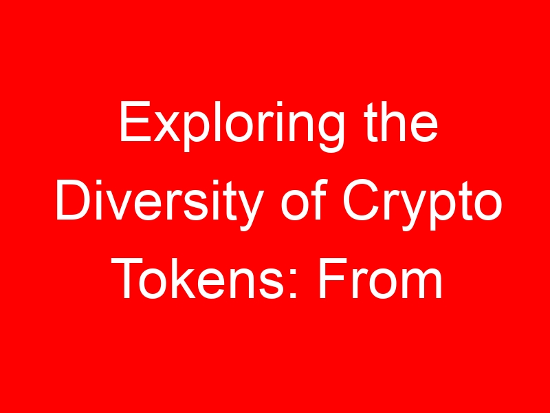 Exploring the Diversity of Crypto Tokens: From Utility to Security