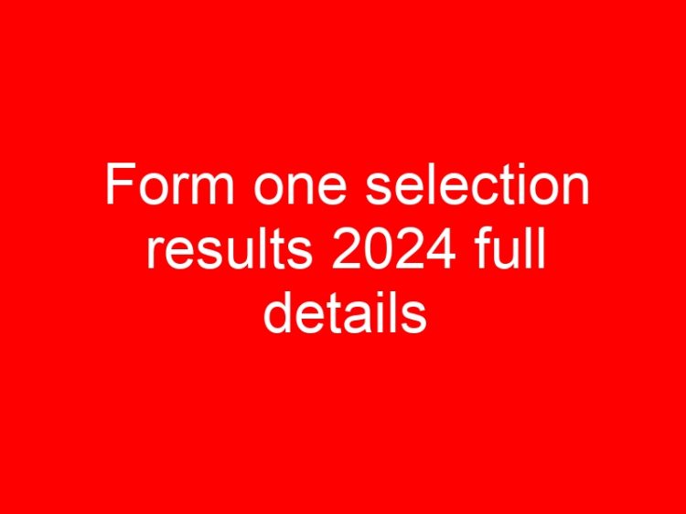 Read more about the article Form one selection results 2024 full details