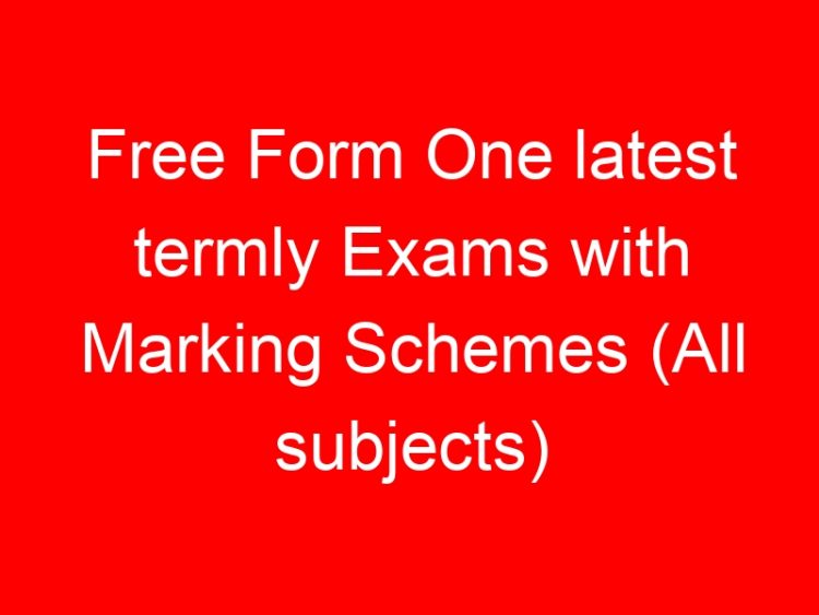 Read more about the article Free Form One latest termly Exams with Marking Schemes (All subjects)