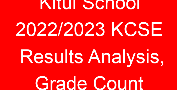 Kitui School 2022/2023 KCSE Results Analysis, Grade Count