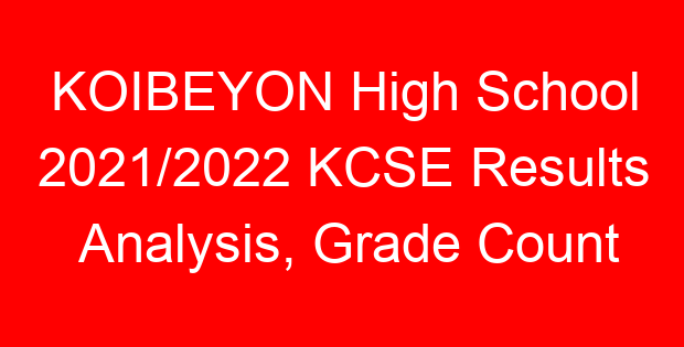 KOIBEYON High School 2021/2022 KCSE Results Analysis, Grade Count