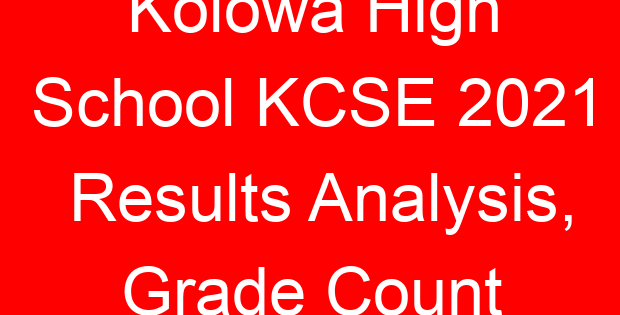 Kolowa High School KCSE 2021 Results Analysis, Grade Count