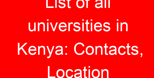 List of all universities in Kenya: Contacts, Location