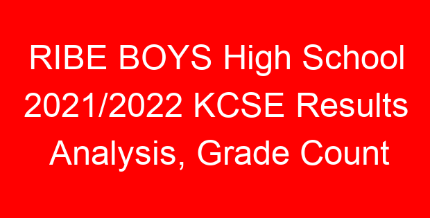 RIBE BOYS High School 2021/2022 KCSE Results Analysis, Grade Count