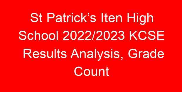 St Patrick’s Iten High School 2022/2023 KCSE Results Analysis, Grade Count