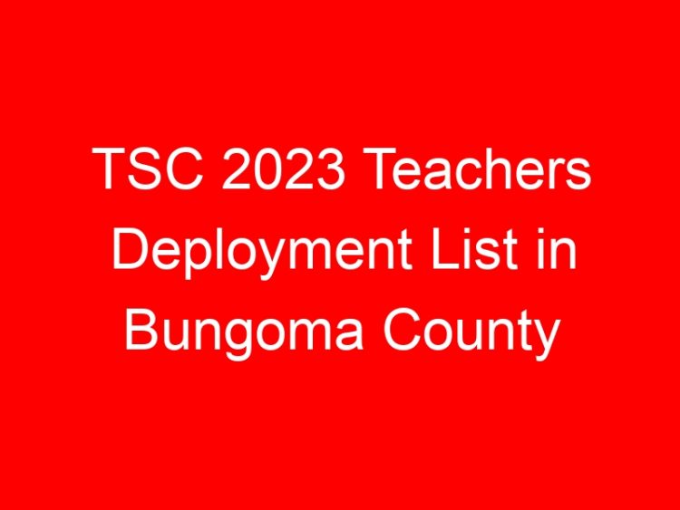 Read more about the article TSC 2023 Teachers Deployment List in Bungoma County