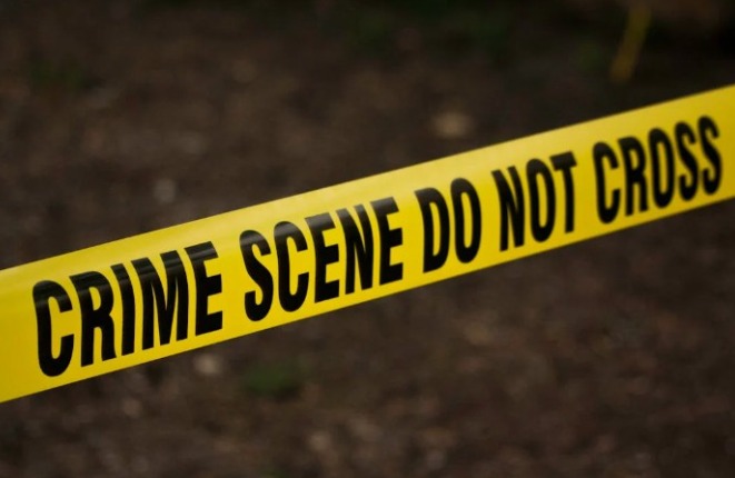 A crime Scene secured by the Police. A crime Scene secured by the Police.