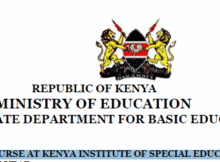 FULL TIME SNE DIPLOMA COURSE AT KENYA INSTITUTE OF SPECIAL EDUCATION