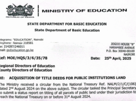 Education Ministry's Circular on acquisition of title deeds for all schools