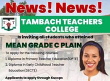 Tambach TTC Courses, Location, Fees, Contacts, Admission Letters, Intake