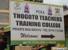 Thogoto TTC Courses, Location, Fees, Contacts, Admission Letters, Intake