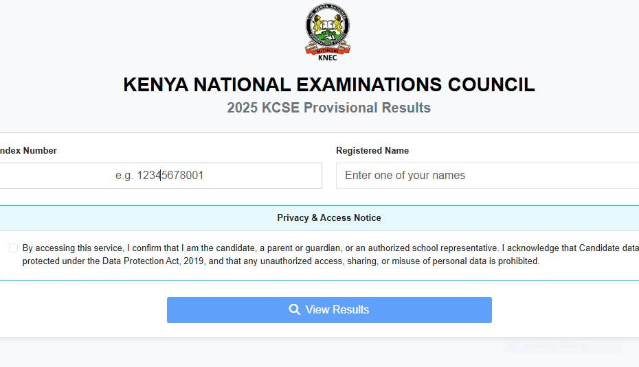 KCSE 2025 Results Checking Online Portal