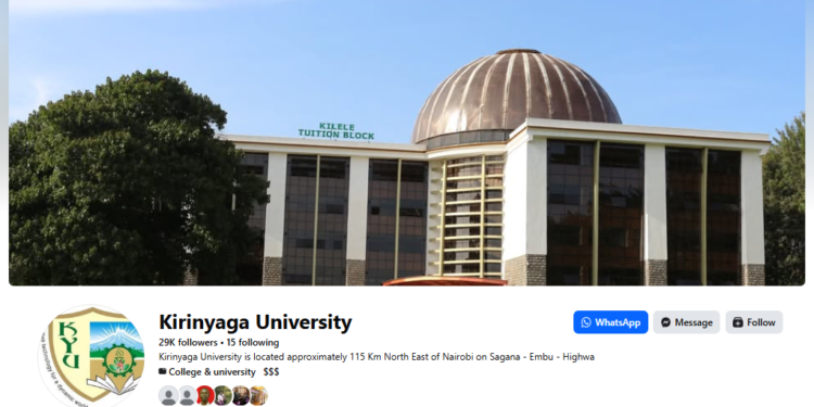 KIRINYAGA UNIVERSITY- COURSES, FEES & PROSPECTUS FOR 2026/ 2027