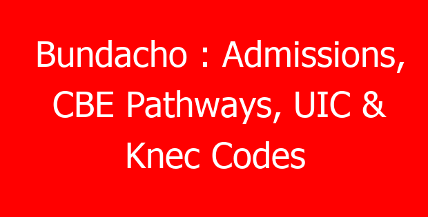 Bundacho : Admissions, CBE Pathways, UIC & Knec Codes
