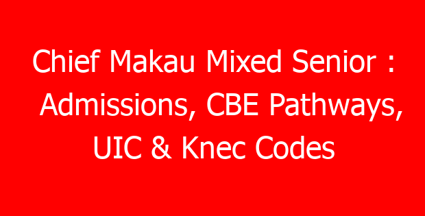Chief Makau Mixed Senior : Admissions, CBE Pathways, UIC & Knec Codes