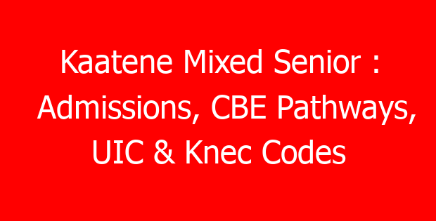 Kaatene Mixed Senior : Admissions, CBE Pathways, UIC & Knec Codes