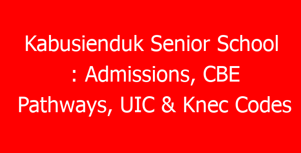 Kabusienduk Senior School : Admissions, CBE Pathways, UIC & Knec Codes