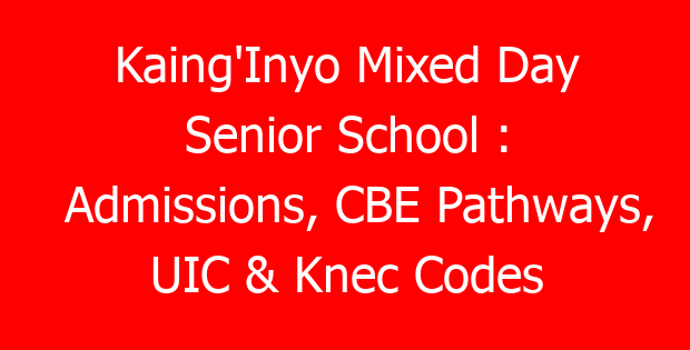 Kaing’Inyo Mixed Day Senior School : Admissions, CBE Pathways, UIC & Knec Codes