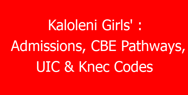 Kaloleni Girls’ : Admissions, CBE Pathways, UIC & Knec Codes