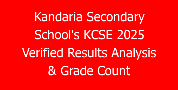 Kandaria Secondary School’s KCSE 2025 Verified Results Analysis & Grade Count
