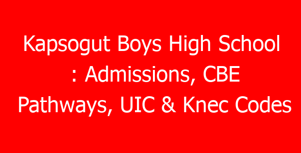 Kapsogut Boys High School : Admissions, CBE Pathways, UIC & Knec Codes
