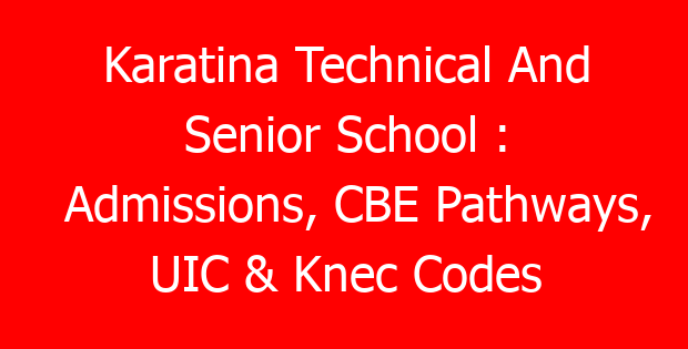 Karatina Technical And Senior School : Admissions, CBE Pathways, UIC & Knec Codes