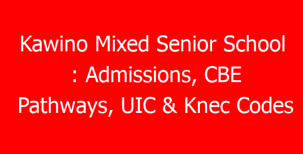 Kawino Mixed Senior School : Admissions, CBE Pathways, UIC & Knec Codes