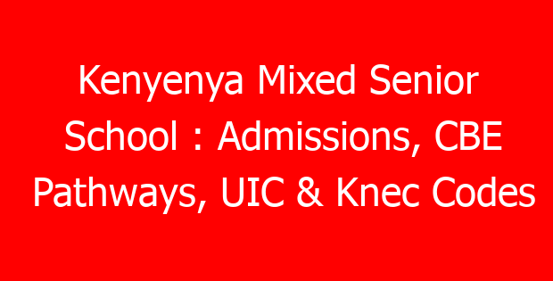 Kenyenya Mixed Senior School : Admissions, CBE Pathways, UIC & Knec Codes