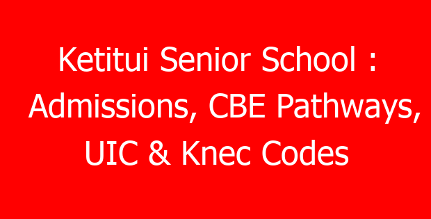 Ketitui Senior School : Admissions, CBE Pathways, UIC & Knec Codes