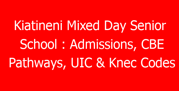 Kiatineni Mixed Day Senior School : Admissions, CBE Pathways, UIC & Knec Codes