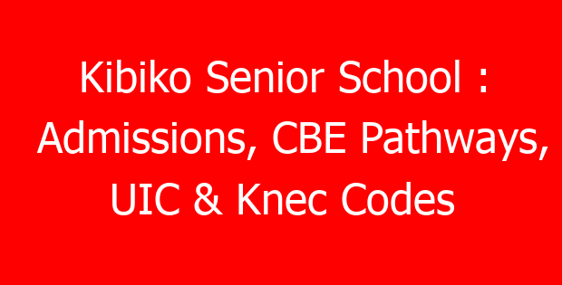 Kibiko Senior School : Admissions, CBE Pathways, UIC & Knec Codes