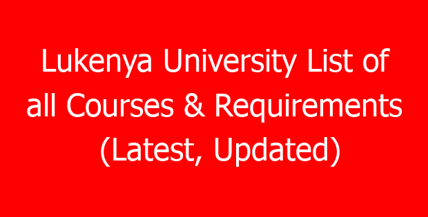 Lukenya University List of all Courses & Requirements (Latest, Updated)