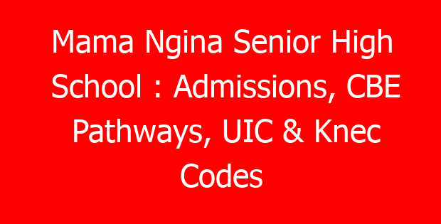 Mama Ngina Senior High School : Admissions, CBE Pathways, UIC & Knec Codes