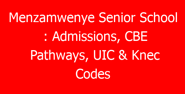 Menzamwenye Senior School : Admissions, CBE Pathways, UIC & Knec Codes