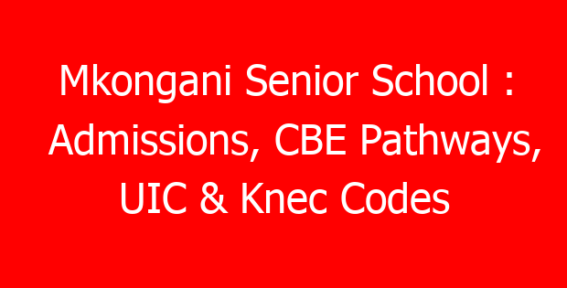 Mkongani Senior School : Admissions, CBE Pathways, UIC & Knec Codes