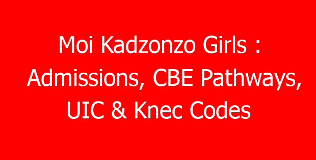 Moi Kadzonzo Girls : Admissions, CBE Pathways, UIC & Knec Codes