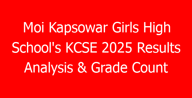 Moi Kapsowar Girls High School’s KCSE 2025 Results Analysis & Grade Count
