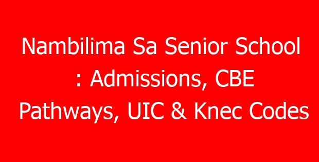 Nambilima Sa Senior School : Admissions, CBE Pathways, UIC & Knec Codes