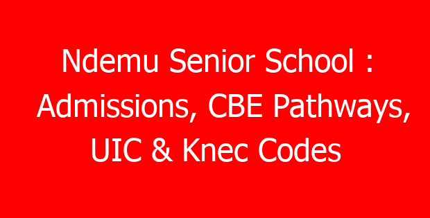 Ndemu Senior School : Admissions, CBE Pathways, UIC & Knec Codes