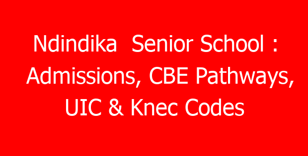 Ndindika  Senior School : Admissions, CBE Pathways, UIC & Knec Codes
