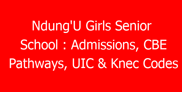 Ndung’U Girls Senior School : Admissions, CBE Pathways, UIC & Knec Codes