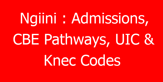 Ngiini : Admissions, CBE Pathways, UIC & Knec Codes