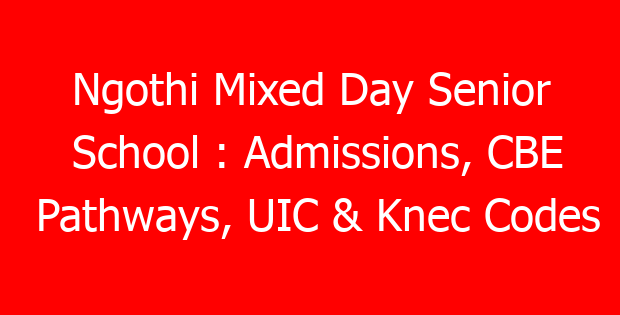 Ngothi Mixed Day Senior School : Admissions, CBE Pathways, UIC & Knec Codes