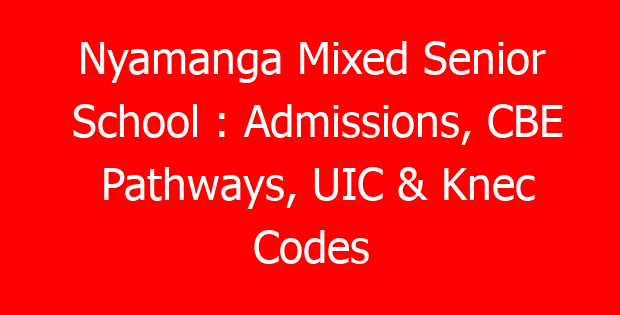 Nyamanga Mixed Senior School : Admissions, CBE Pathways, UIC & Knec Codes