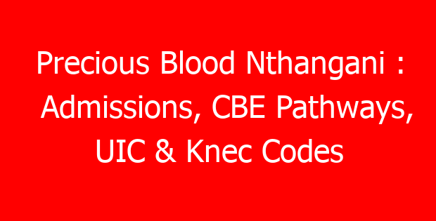 Precious Blood Nthangani : Admissions, CBE Pathways, UIC & Knec Codes