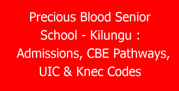 Precious Blood Senior School – Kilungu : Admissions, CBE Pathways, UIC & Knec Codes