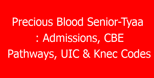 Precious Blood Senior-Tyaa : Admissions, CBE Pathways, UIC & Knec Codes