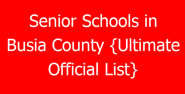 Senior Schools in Busia County {Ultimate Official List}